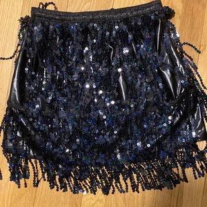Black sequin fringe skirt perfect for Taylor swift eras tour concert